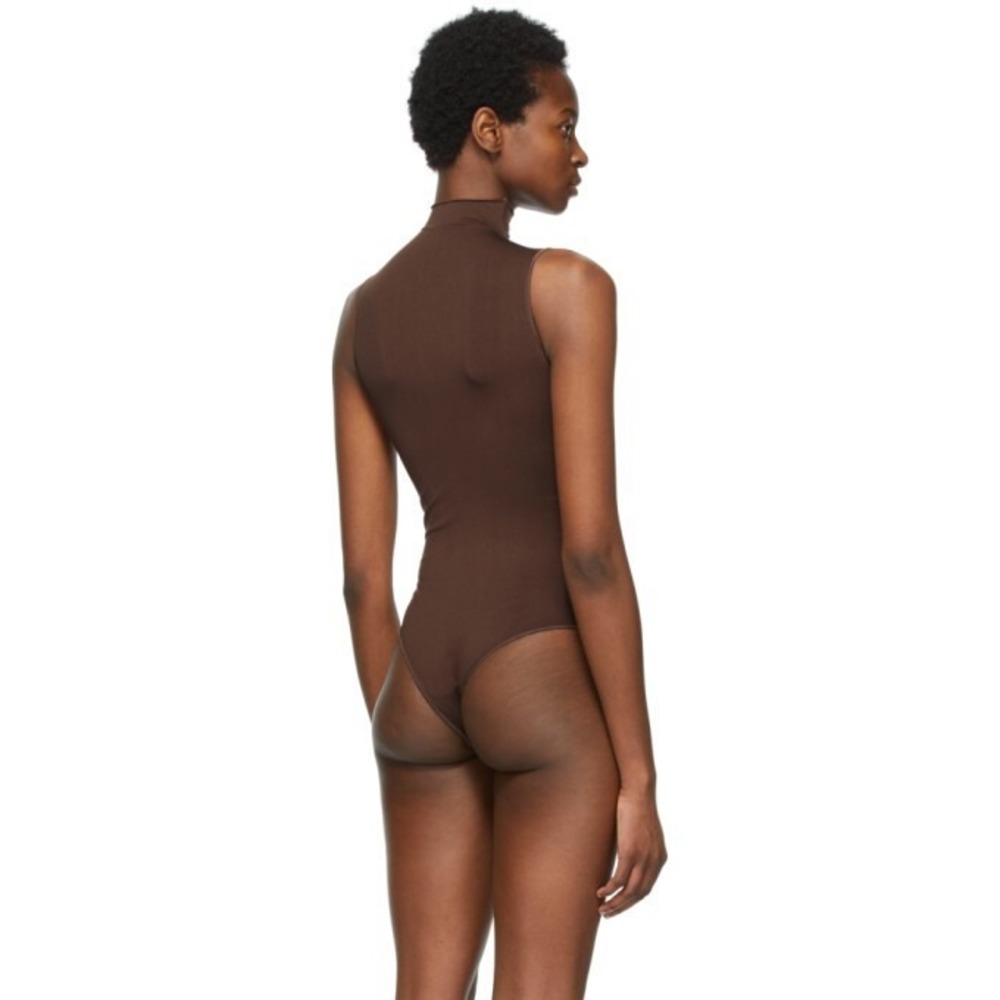 SKIMS Essential Mock Neck Bodysuit Sleeveless Cocoa Brown XXS / XS - Picture 2 of 4